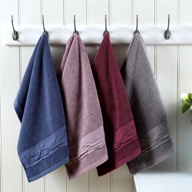 

100% Cotton Towel for Adult 35x75cm 2019 Luxury Not Easy Pilling Solid Color Hand Towel for Adult Women and Men Face Towels