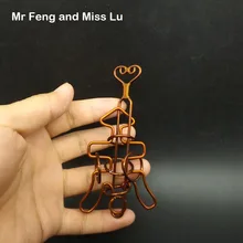 Ручной работы Коллекция Красный Медь Классическая металлическое кольцо Пазлы IQ игры игрушки проволоки головоломки