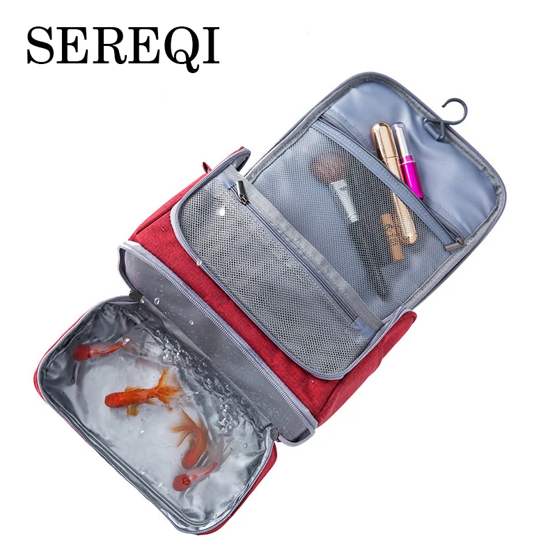 

SEREQI Travel Bag Men And Women Waterproof Large Capacity Double Layer Travel Wash Bag Portable Organizador Travel Accessories