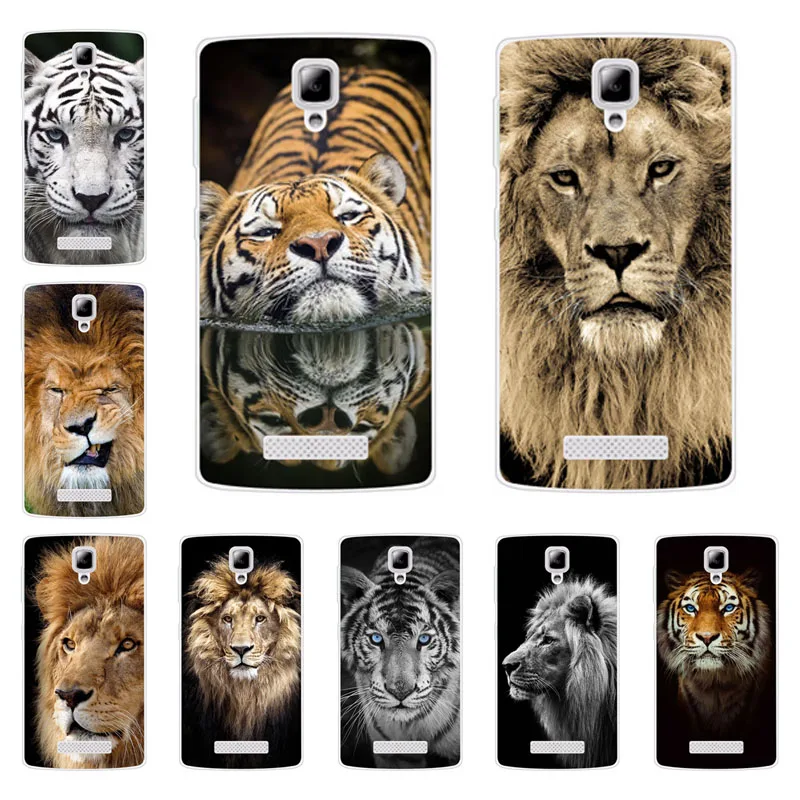 

lenovo A2010 Case,Silicon Tigers and lions Painting Soft TPU Back Cover for lenovo a2010 Protect Phone cases shell