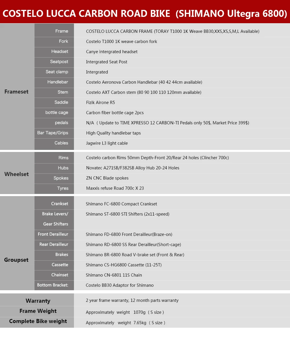 Discount HOT SALE  full carbon costelo lucca road bicycle carbon bike DIY complete bicycle completo bicicletta bicicleta completa 4