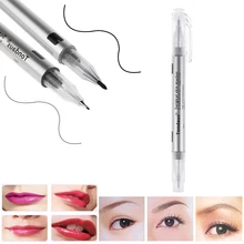 2 шт., маркер для бровей, водостойкий, для тату, для бровей, для кожи, маркер, ручка с измерительной линейкой, для губ, подводка для тела, инструменты для макияжа
