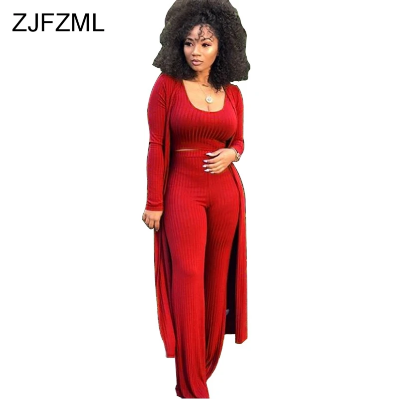 Sexy 3 Three Piece Matching Suit Autumn Winter Women Clothes High