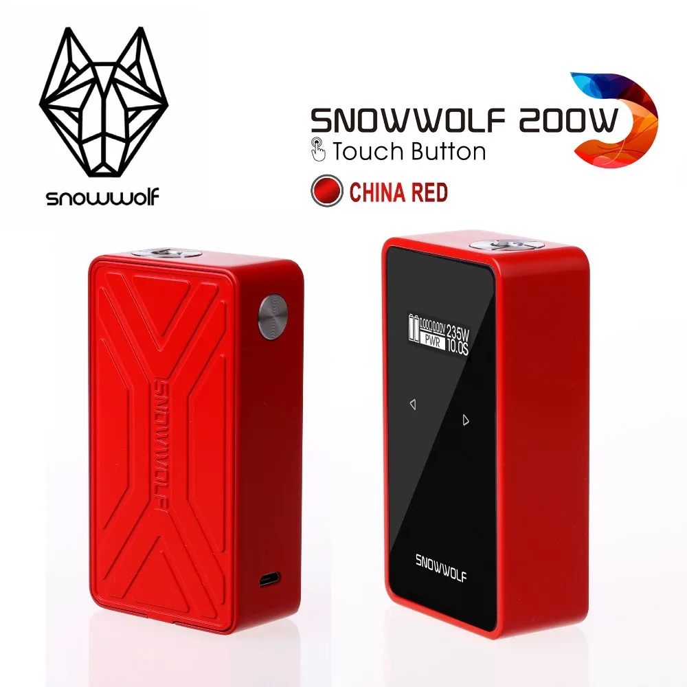 

Original box mod Snowwolf 200w-c electronic cigarette in stock Now !!!Newest colors Touch Sreen With max 235 watt high quality