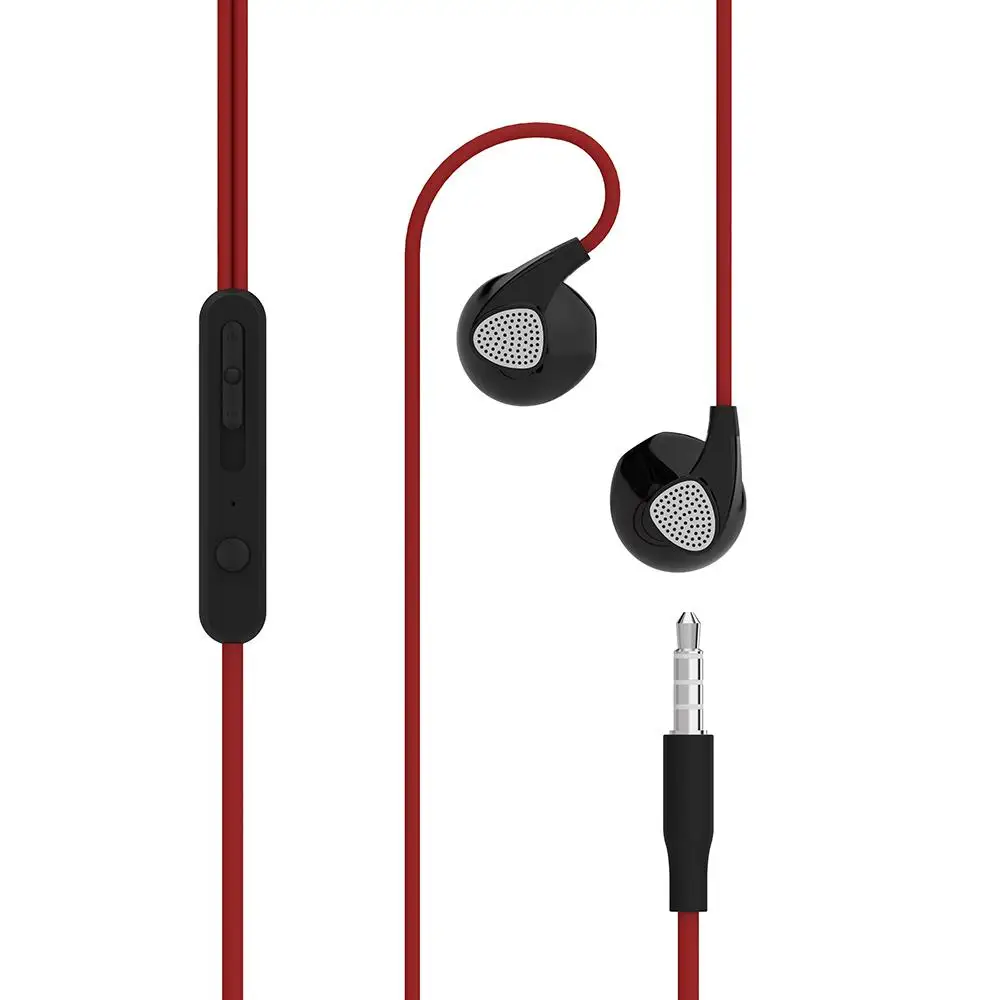 20 шт./лот UiiSii U1 спортивные наушники-вкладыши бас стерео наушники HiFi с микрофоном крюк для iPhone для samsung - Цвет: Black Red