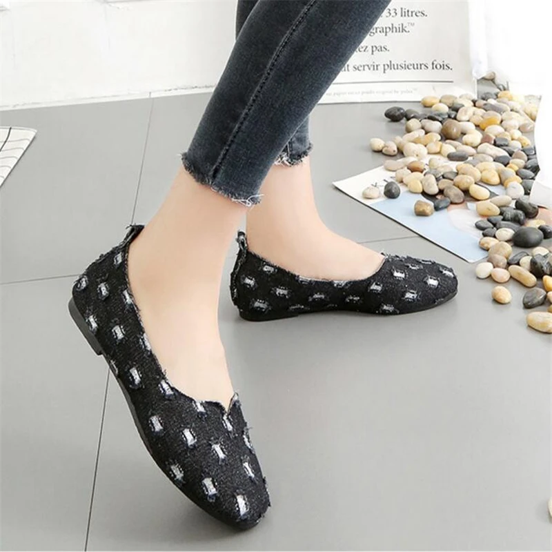 

ECTIC High quality 2018 summer New Fashion Denim fabric Women Casual Shoes For Women Flat Shoes Zapatos Mujer 3- Colors YA-62