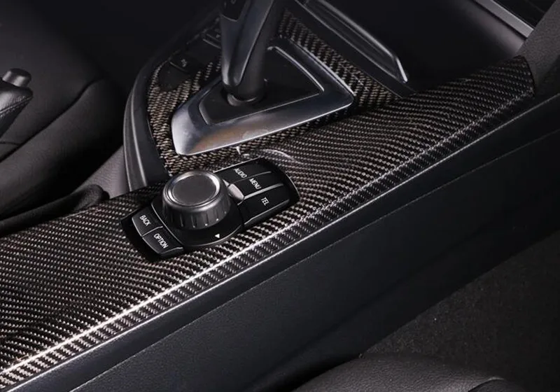 Центральной консоли мультимедиа Панель украшения для BMW 3/4 серии f30 320i 2013-17 углеродного волокна Шестерни переключения декоративные наклейки