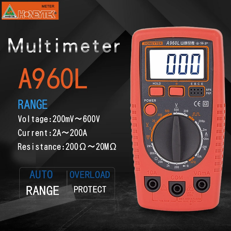 

NEW High Quality A960L Digital LCD Multimeter Meter tester Current AC/DC Voltage Resistance Capacitance Frequency best sells