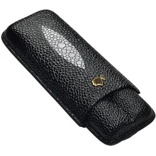 Высокой моды Дизайн гаджет отлично черный кожа Портативный 2 держатель портсигар сигары трубы ж/черный подарок коробка