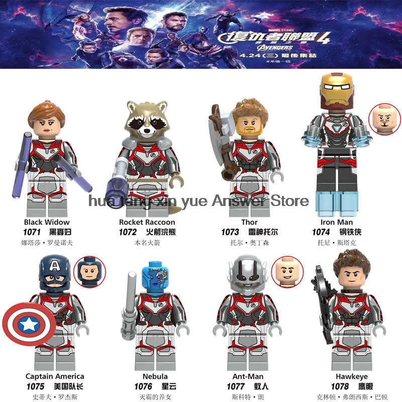 

Marvel Legoing Movies Superhero Avengers 4 Iron Man Thor Captain America Black Widow New Figures Toy Kids Blocks Legoings Marvel