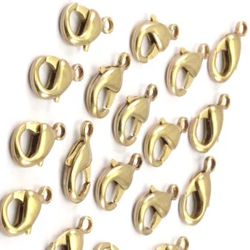 

.. 50pc.. Raw Brass Lobster Claw Clasps sz (15x8mm) -yBh505
