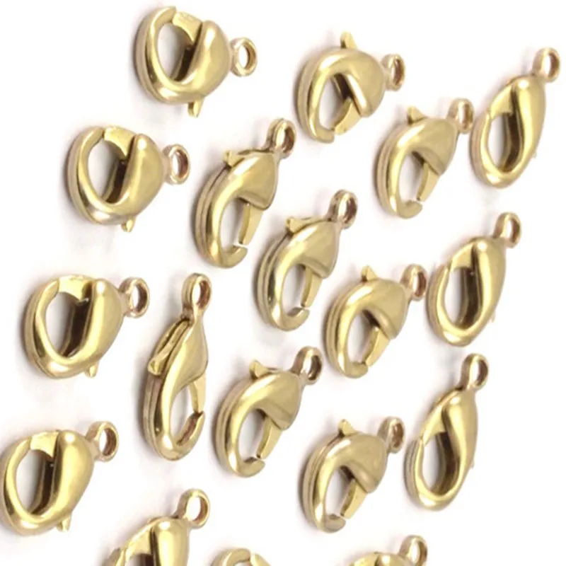 .. 50pc.. Raw Brass Lobster Claw Clasps sz (15x8mm) yBh505in Jewelry