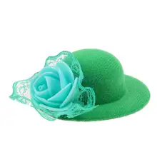 Sombrero de muñeca Bowler redondo Vintage de moda para muñeca 28-30cm accesorio de ropa verde