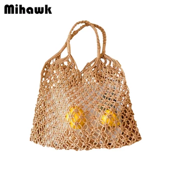 

Mihawk Rattan Handbags Wicker Bag Square Straw Bali Island Handmade Lady Beach Totes Women's Shoulder Pouch Supplies Items Stuff