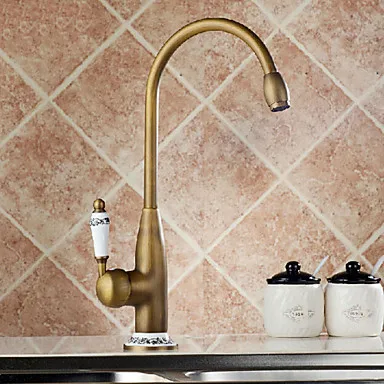 Vintage Style Brass Kitchen Sink Faucet Water Tap Torneira Parede Pia De Cozinha Grifo Cocina
