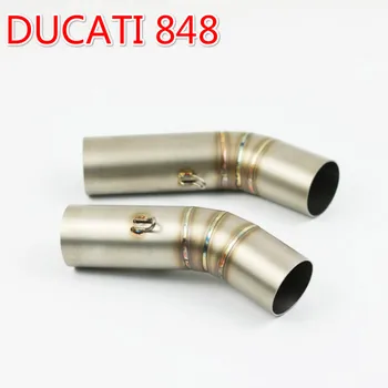 

848 Motorcycle Exhaust Pipe Stainless Steel Middle Tube Link Round Muffler for Ducati 848 AK192 without exhaust pipe
