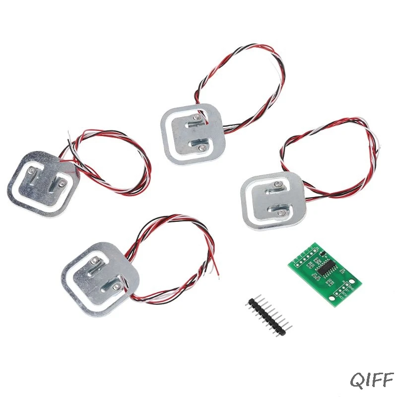 

4pcs 50kg Human Scale Load Cells & HX711 AD Module Kit Resistance Strain Weight Sensor Measurement Tools Mar28