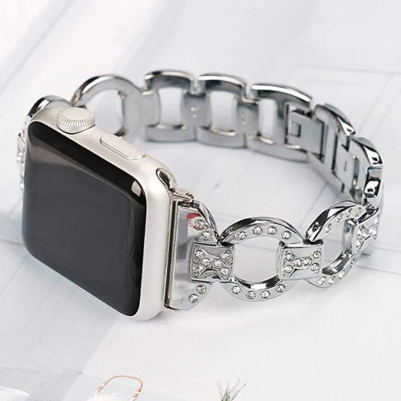 ASHEI металлический блестящий браслет сменный ремешок для Apple Watch Band Diamond 42 мм 38 мм ссылка браслет для iWatch ремешок серии 3 2 1