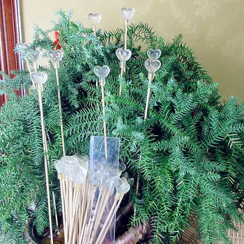 

12pcs Custom handmade transparent glass heart shaped Figurines fairy garden outdoor decoration mini glass ornaments accessories