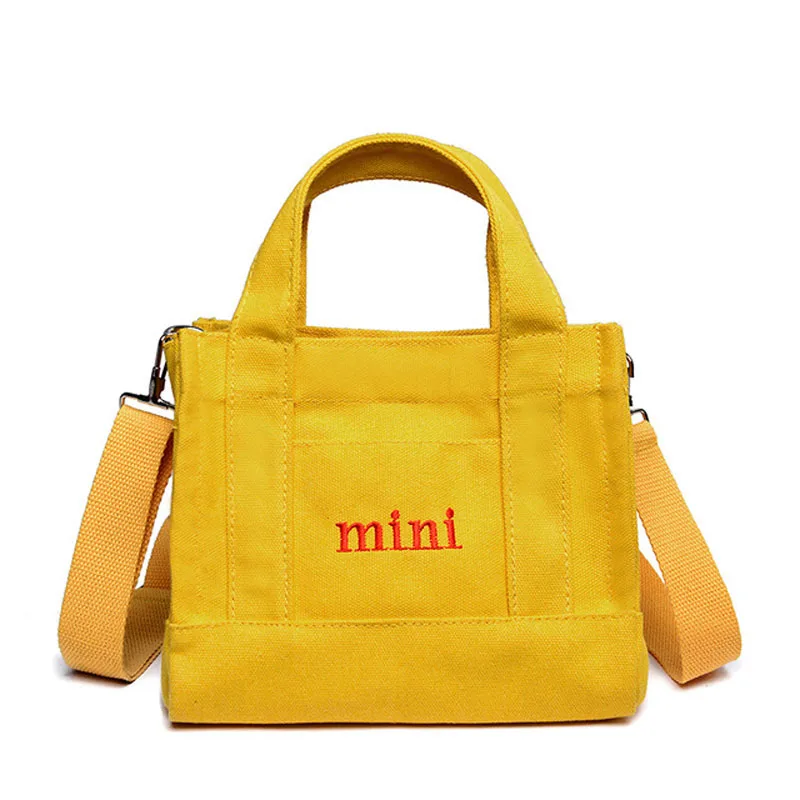 

New canvas ladies shoulder bag female Korean fashion letters portable simple small square bag casual shoulder bag