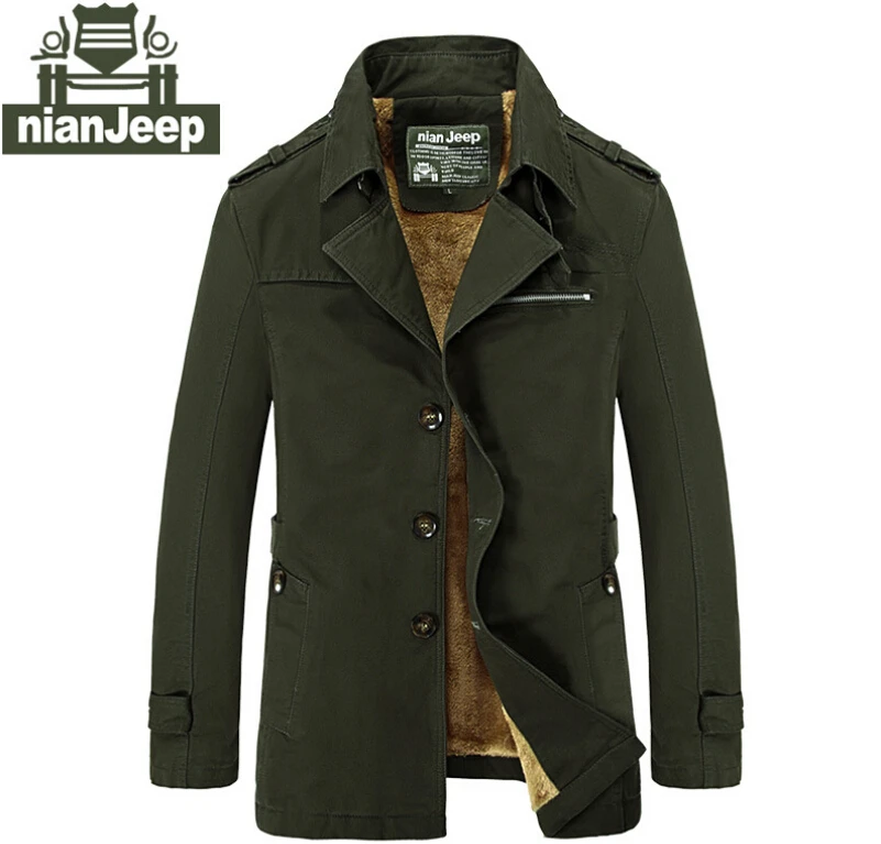 Image Winter Jacket Men Brand Clothing Mens Coat Height Warm Cotton Nian Jeep Military Outerwear Slim Fit  Classic Size M 5XL New