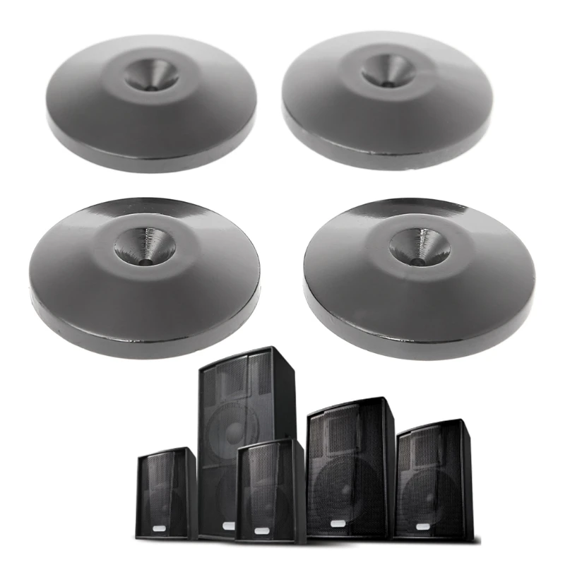 

Crust Pro New 4 Pcs Isolation Spike Stand Feet Pad Speaker Amplifier Nickel Plated Cone Base Metal Black Isolation Spike