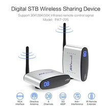 PAT-225 100m 2.4GHz Wireless A/V Transmitter Receiver Audio Video Sender with IR Signal Extension Wire for TV Set box DVD IPTV pakite digital 2 4g design stb wireless a v audio video transmitter receiver ir remote control audio video ir extender pat 220