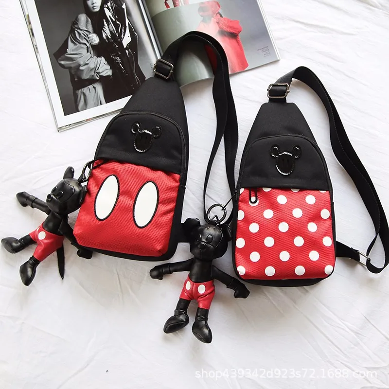 

Disney Mickey mouse Children mini diaper bag boy girl cartoon doll bag shoulder bag messenger Travel storage Chest bag