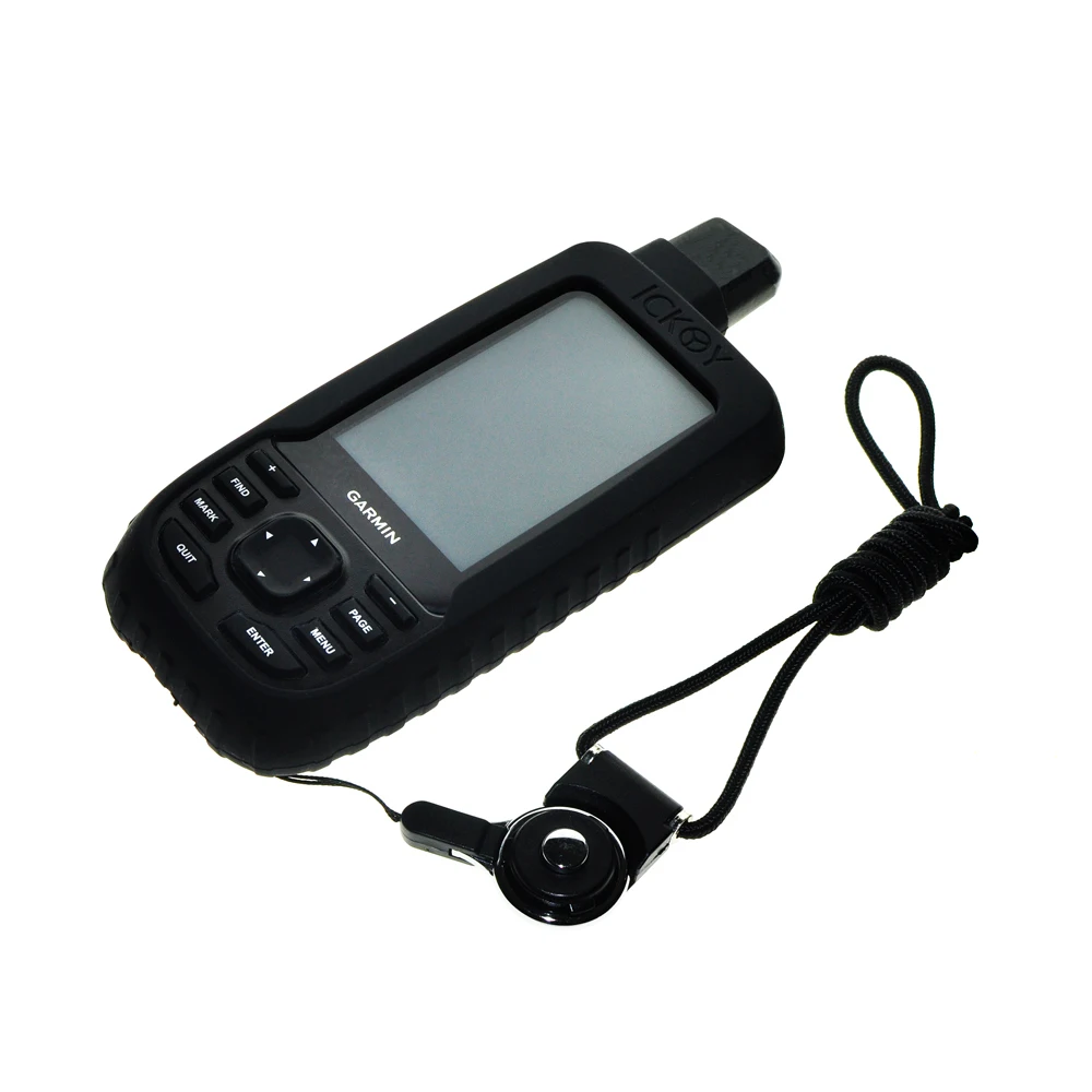 Силиконовый защитный чехол + черный съемный ремешок на шею для gps навигатора Garmin 66