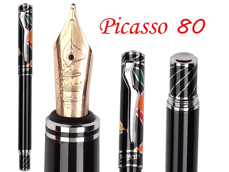 Fountain Pen Black M 10 K Solid Gold Nib Picasso 80 Executive Signature NIB Stationery Free Shipping