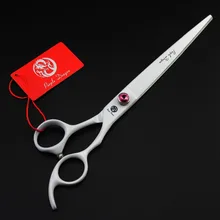 Парикмахерские Ножницы 677#8.0 ''22 см бренд фиолетовый дракон Высший сорт 440C белый Цвет Товары для собак Товары для кошек домашних животных Резка ножницы ножницы волос