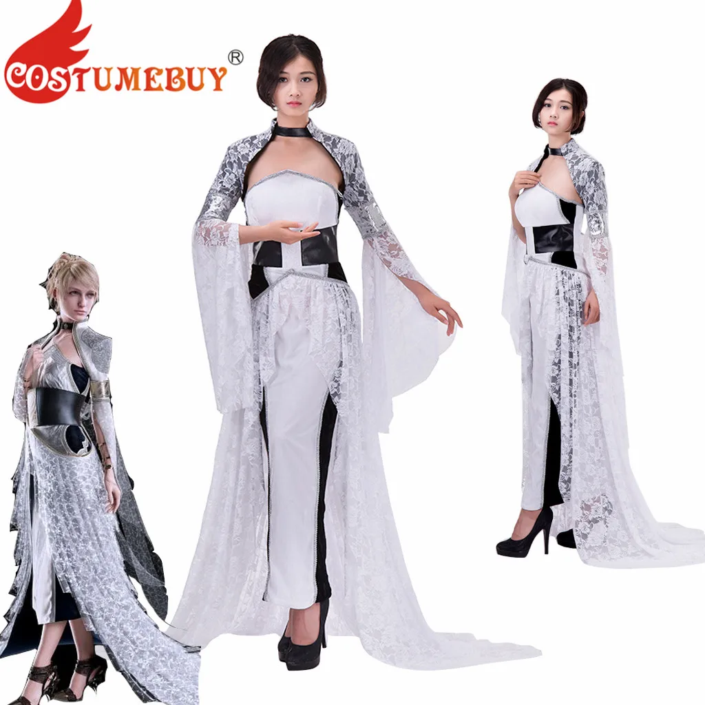 CostumeBuy игра FF XV Lunafreya Nox Fleuret платье косплей костюмы Kingsglaive FF15 женский сексуальный костюм платье L920