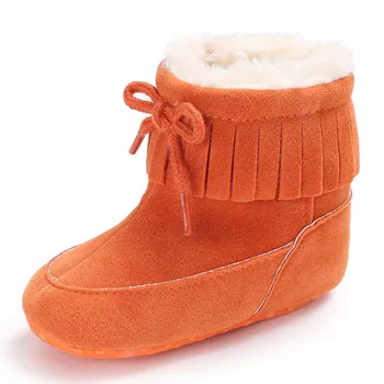 

2018 Fashion Toddler Girls Cut Bowknot Warm Shoes Baby Girls Autumn Winter Shoes Newborns First Walker Fashion Snow Boots M1