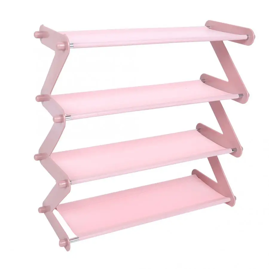 4 Tiers Household Stainless Steel Shoes Rack Shelf Stand Holder Storage Organizer Home Over Door Storage Tools
