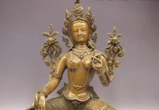 Yingfa USPS в США S0638 10 Тибетский буддизм медный Бронзовый зеленый TaRa Kwan Yin