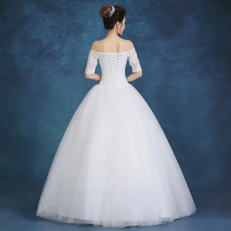 Дизайн Половина рукава красный, белый Свадебные платья принцессы Кружево пикантные Свадебные платья высококачественные свадебные платья qy20