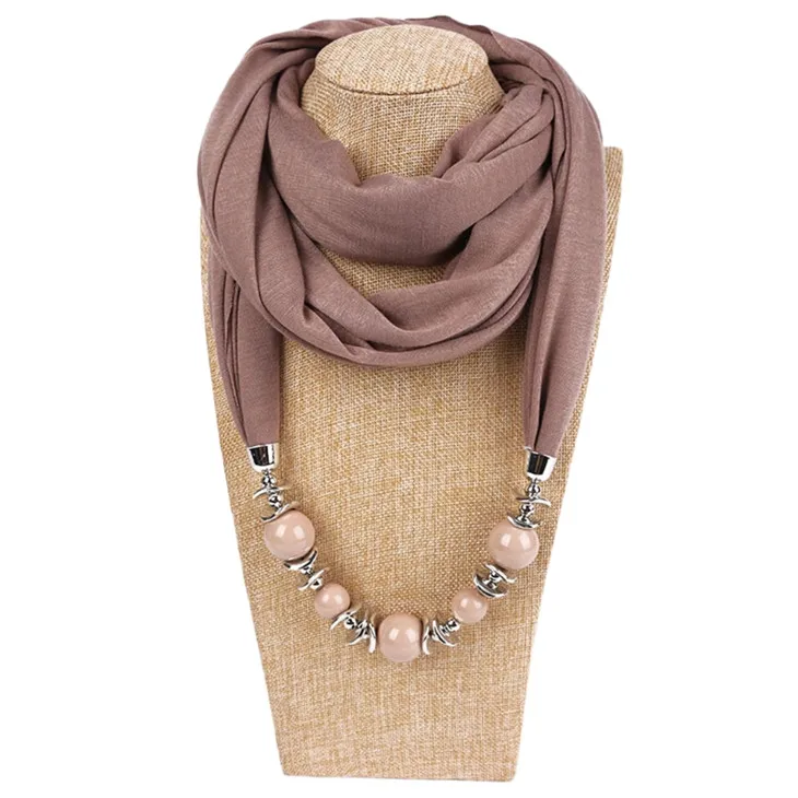 1 шт Женская мода шейный платок шарф ожерелья Бусы сплошной цвет ювелирные изделия шаль - Цвет: 13