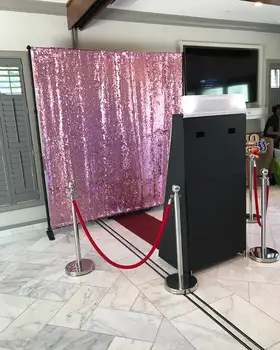 

18mm large sequin rose color photo backdrop 8ft photo booth background with pole pockets top and bottom