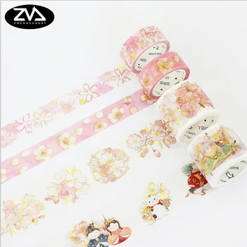 

1X Romantic cherry blossom series DIY decorative masking tape kawaii washi tape stationery office adhesive tape label sticker