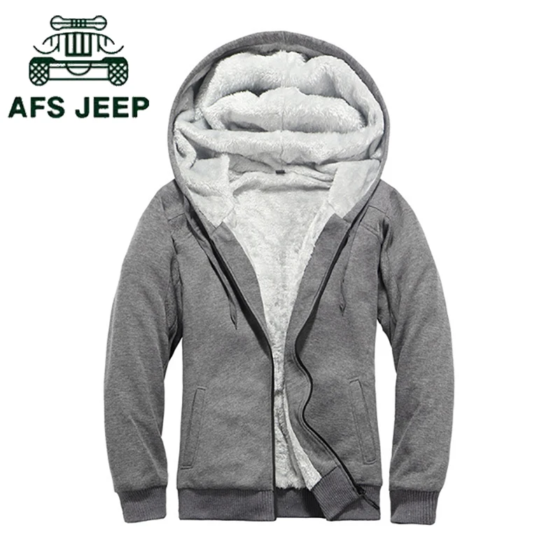 

New 2019 casual hooded warm hoodie Sweateshirts men's winter warm thickening plus velvet hoodie jacket Parkas fur coat EU S-5XL