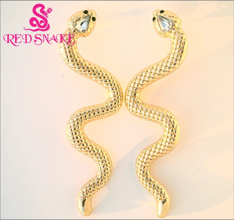 

RED SNAKE High Quality Charming Amazing Gold-color Snake Stud Earrings
