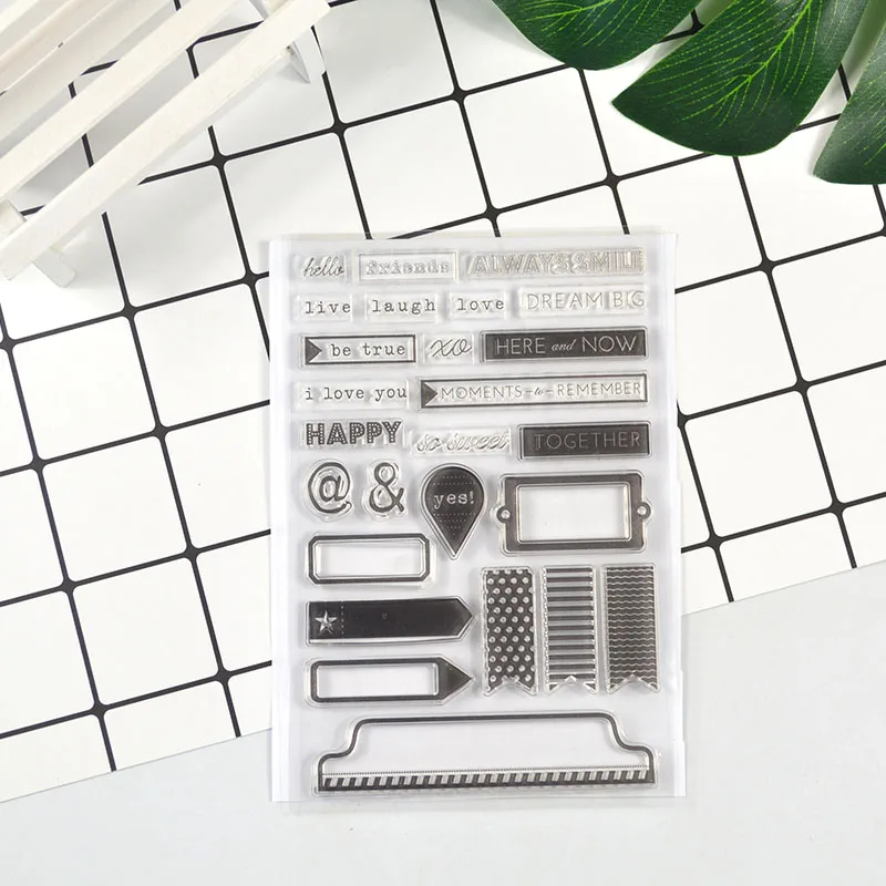 

Live&laugh&lifel Transparent Clear Stamp for Scrapbooking Transparent Silicone Rubber DIY Photo Album Decor