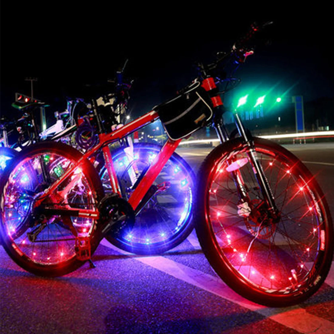 Bicycle 20 LED Bike Cycling Rim Lights LED Wheel Spoke Light String Lamp 6 Color