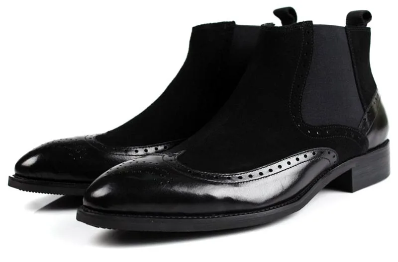 Итальянские мужские ботинки «Челси» из натуральной замши в стиле ретро, ботинки «Мартенс» без шнуровки, зимние ботинки в деловом стиле