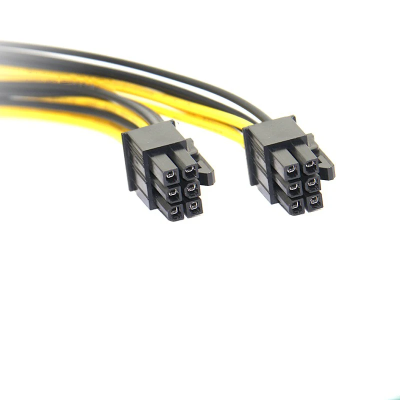 20CM PC Power Supply PCI e Molex 6pin to 2 PCIe 6 pin PCI express Splitter Extension Ribbon Cable ,6-pin Graphics Card Mining