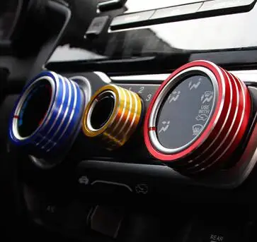 

Car styling Car interior accessories For Honda Fit 2014-2016 instrument desk air-conditioning outlet aluminum alloy decorative