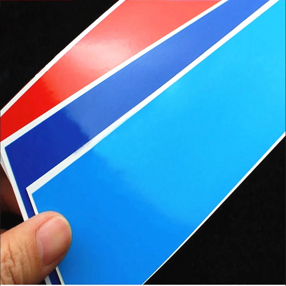 

5set/lot M-Colored Stripe Decal Sticker Decoration Vinyl 3 Color for BMW Grille Fender Hood Side Skirt Reflective Stickers