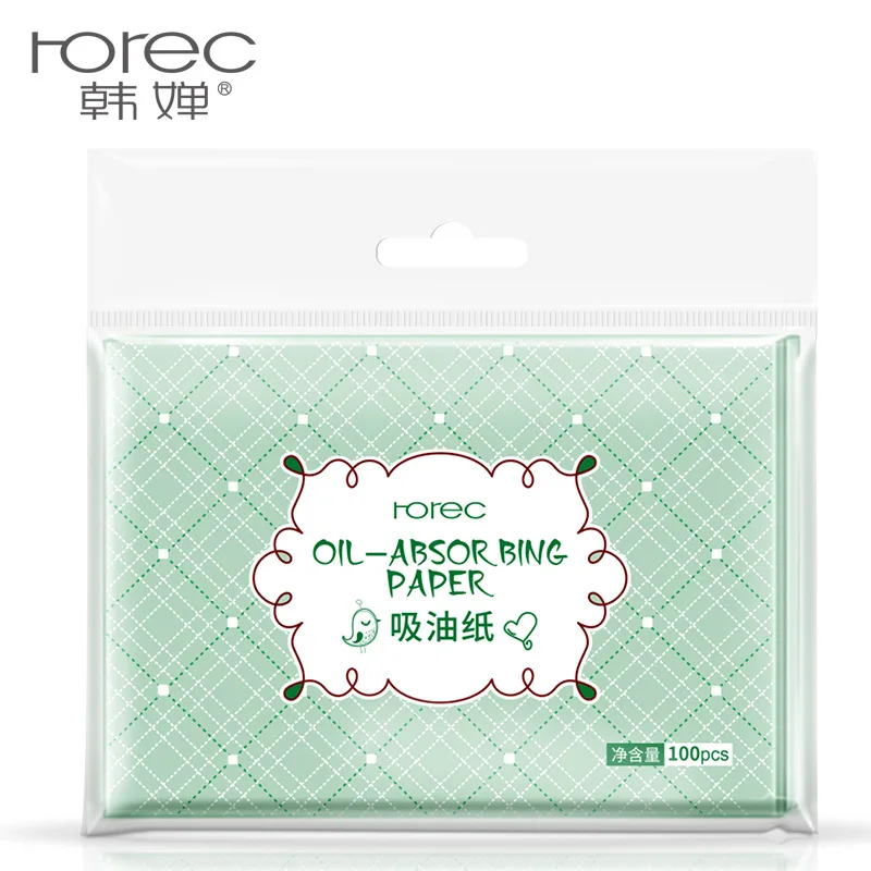 ROREC 100Pack Tissue Papers Makeup Cleansing Oil Absorbing Face Paper Absorb Facial Cleanser Green Tea Smell Fresh Face Tool