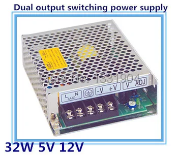 

LED dual output switching power supply D-30, 32W AC input, output voltage 5V 12V transformer