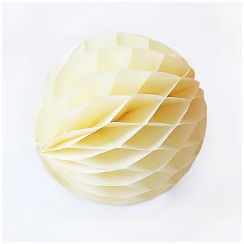 

12pcs 6" 15cm Beige Paper Honeycomb DIY Party Wedding Decoration 12 Colors